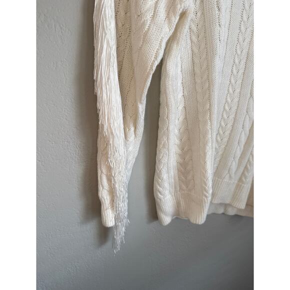 Lagence Cable Knit Sweater Savannah Fringe Size XS New - Picture 6 of 8